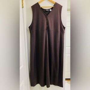 Studio C Vintage Gingham Chocolate Brown and Black Maxi Dress 22W